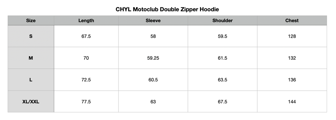 CHYL Motoclub Double Zipper Hoodie