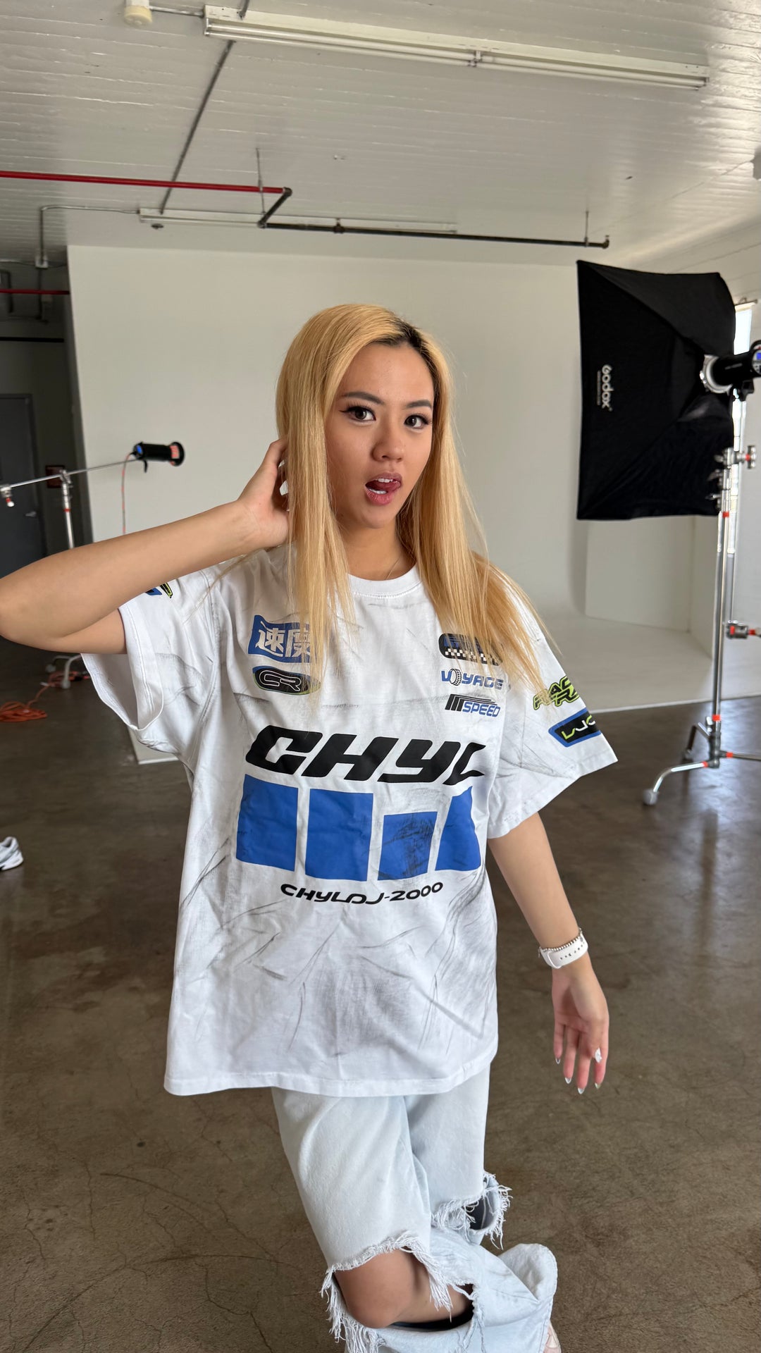 TRACKMODE White Jogger Set - Tee
