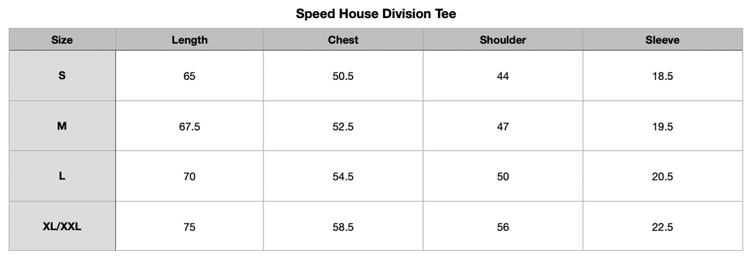 Speed House Division Tee